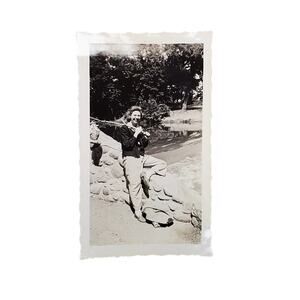 Vtg Lady Posing Acting Like She's Running Away Original Monochrome Photography